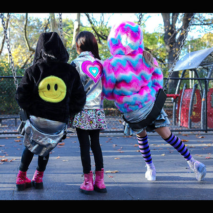 Silver Metallic Faux Leather Heart Jacket