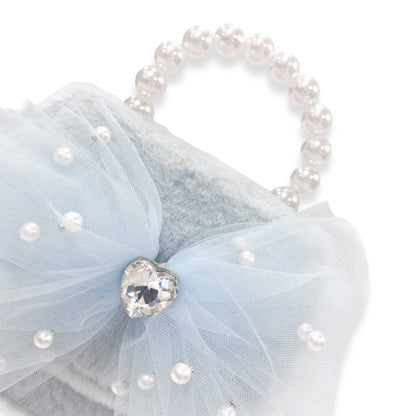 Tulle Bow Blue Plush Purse
