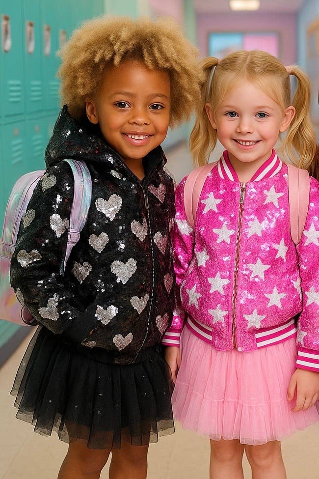 Sequin Heart Bomber Hoodie
