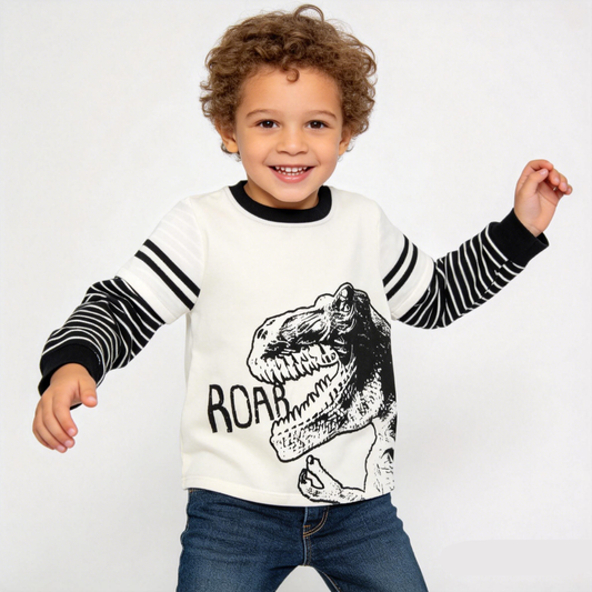 T-Rex Stripe Sleeve L/S Shirt
