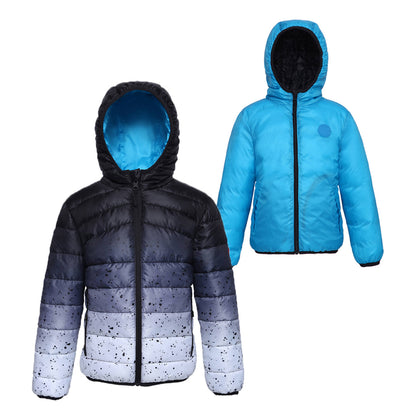 Dark Grey Space Reversible Light Puffer Coat