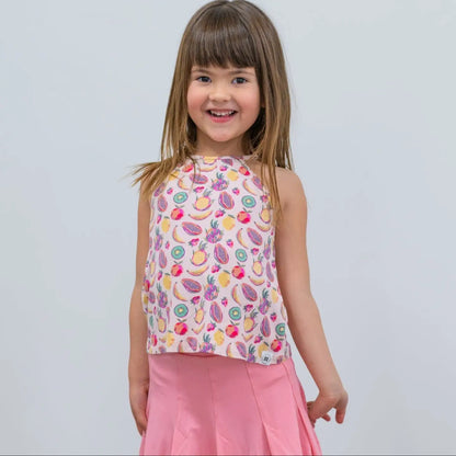 Tulip Pink Bamboo Pleated Skort