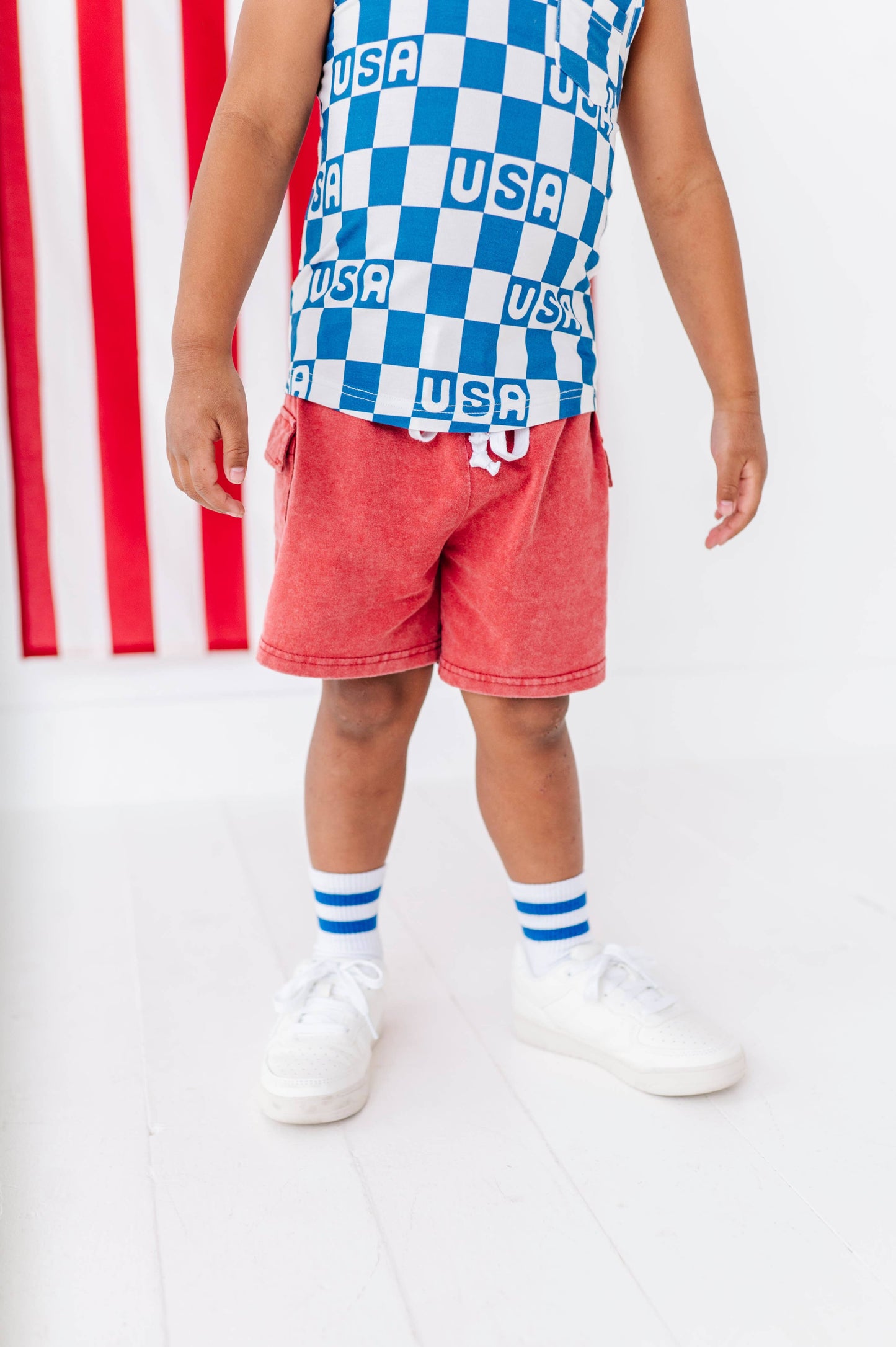 Red Vintage Cargo Shorts