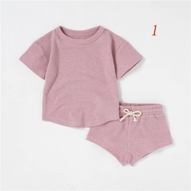 Rose Pink Organic Cotton Short Sleeve Set