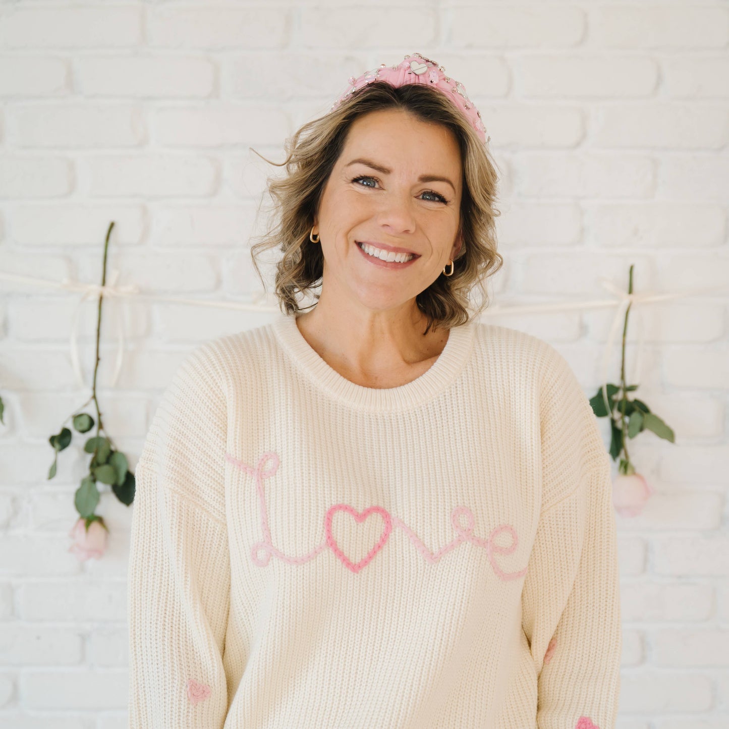 Women's Ditsy Love Knit Sweater