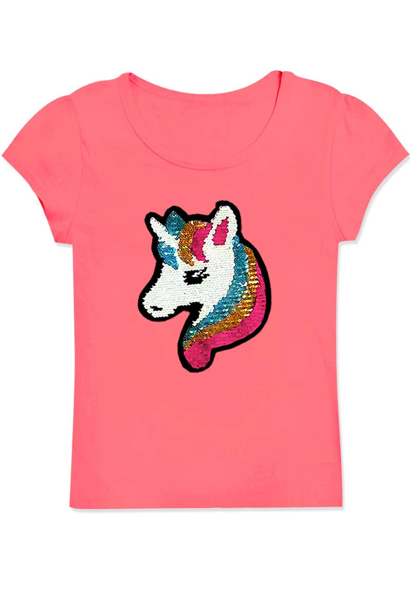 Sequin Unicorn Knit Scoop Neck Tee