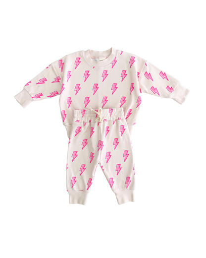 Pink Bolts Baby Jogger Set