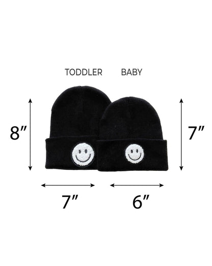 Smiley Beanie in Black