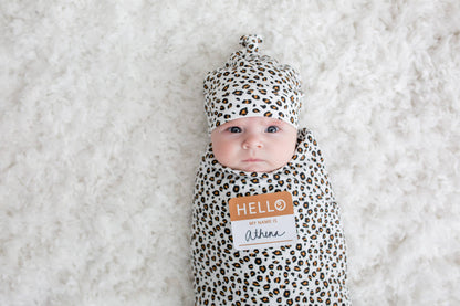 Leopard Hat & Swaddle Set