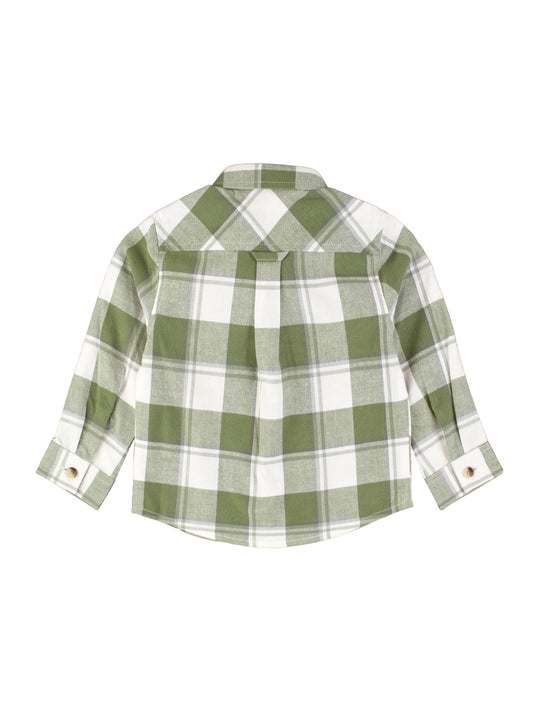 Dusty Olive Plaid Flannel Button Down