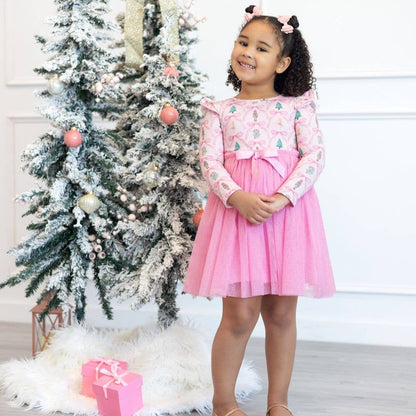 Nutcracker Trellis Long Sleeve Tutu Dress