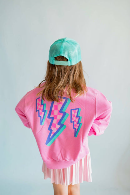 Anything is Possible Lightning Sweatshirt in Berry