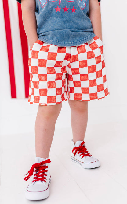 Red Check Shorts