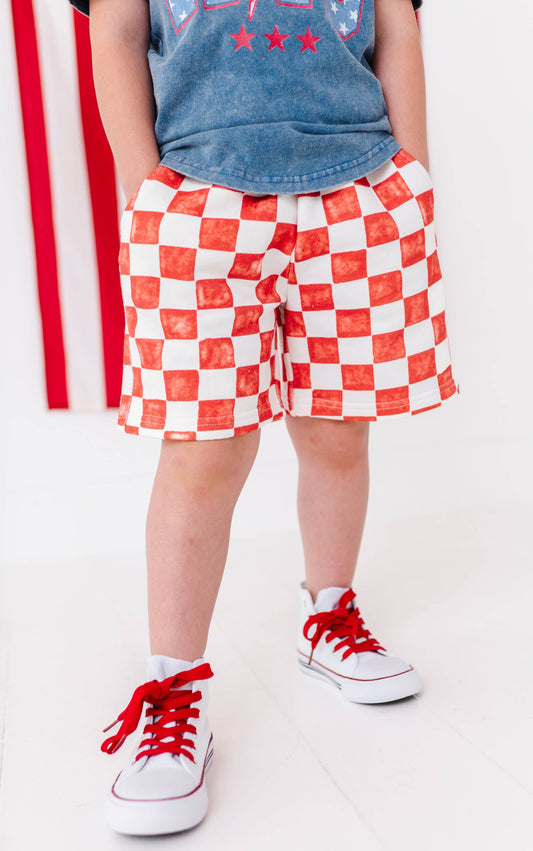 Red Check Shorts