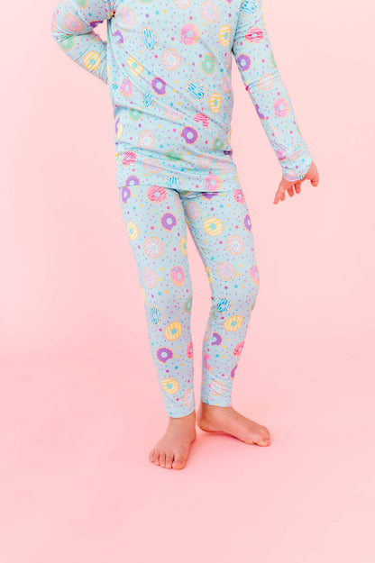 Turquoise Donuts Bamboo Pajama Set