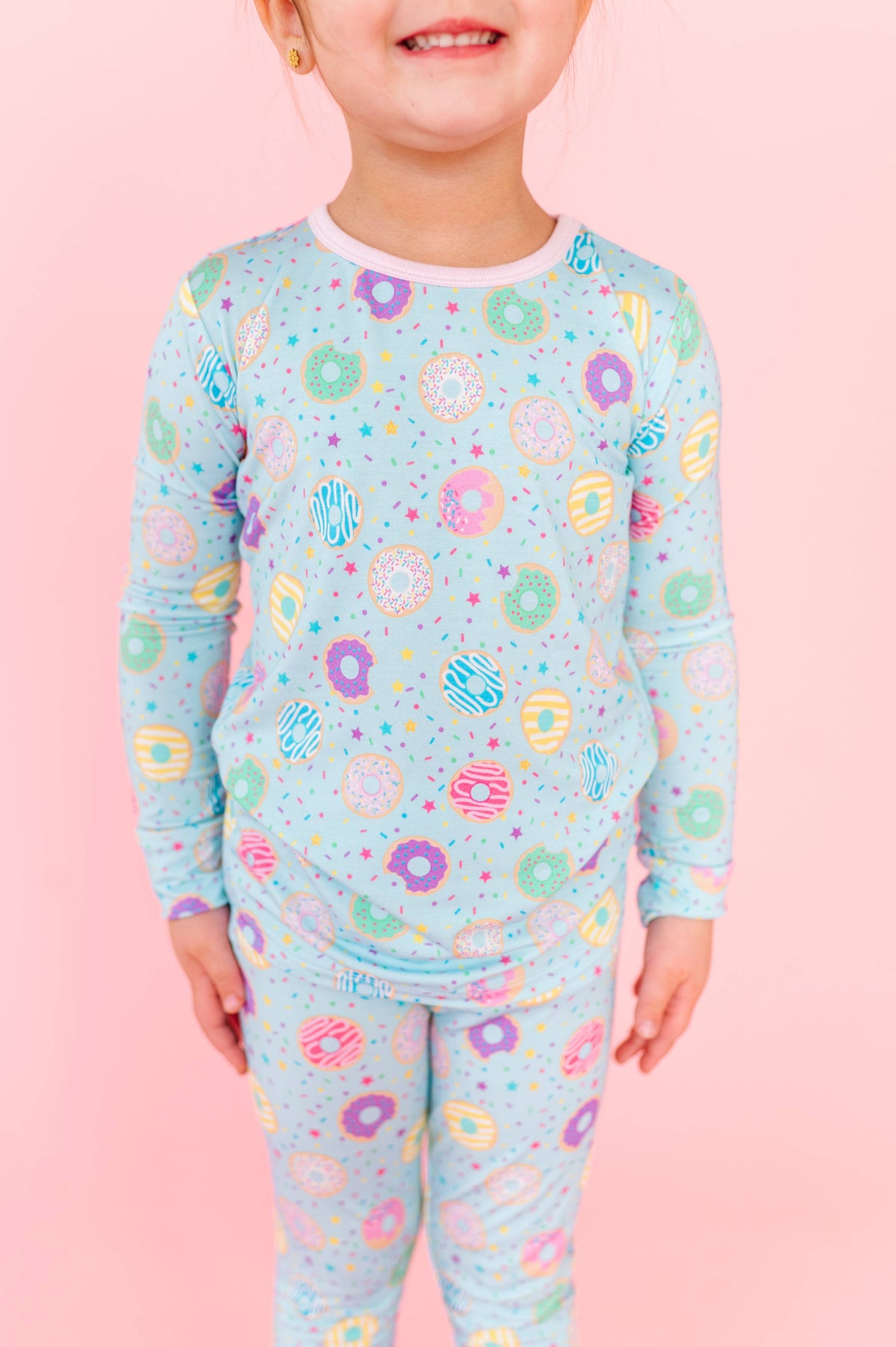 Turquoise Donuts Bamboo Pajama Set