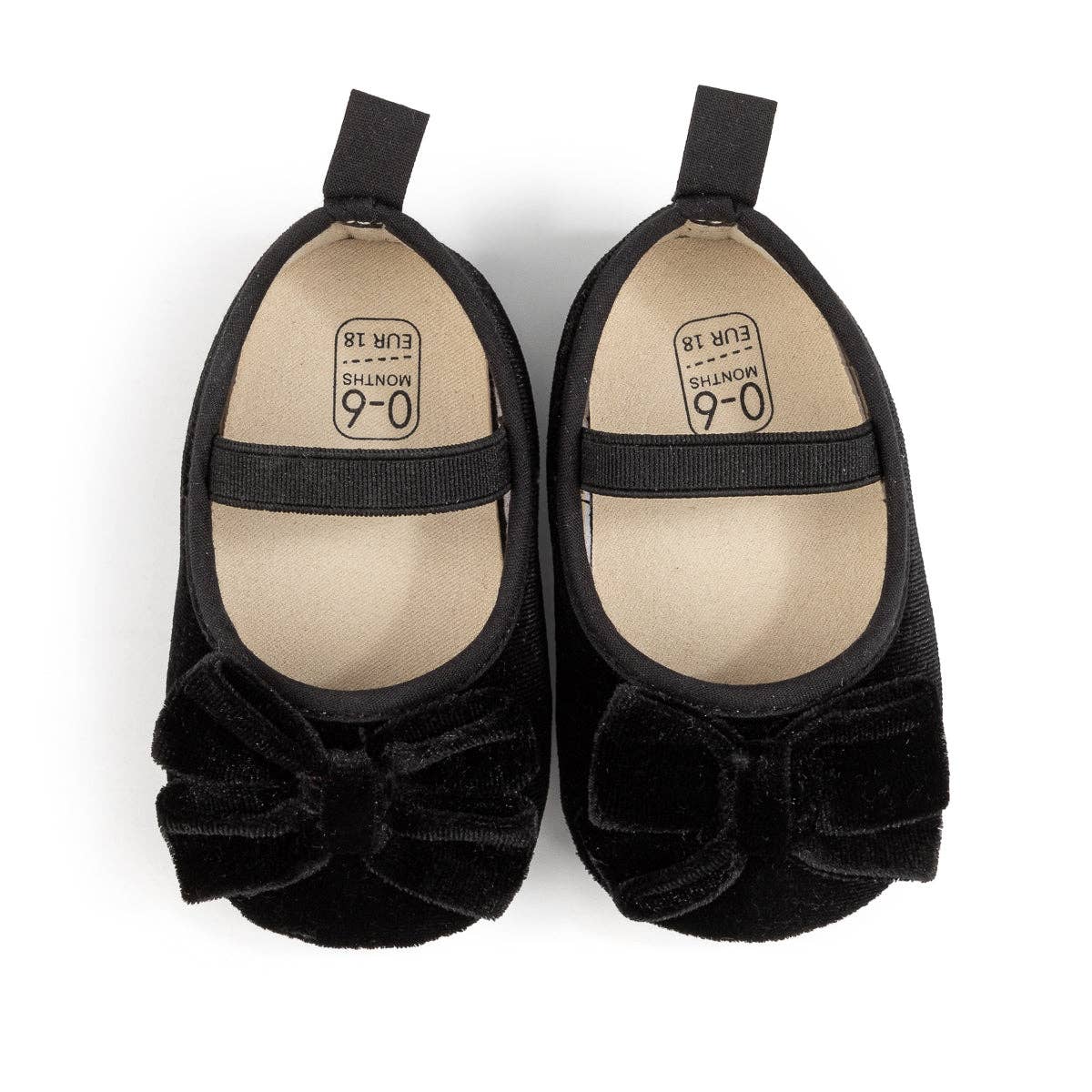 Black Velvet Bow Baby Shoes