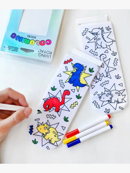 Birthday Coloring Socks