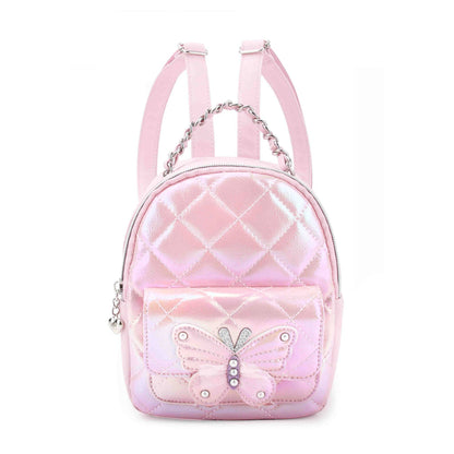 Metallic Quilted Butterfly Pink Mini Backpack – RUE + ROE
