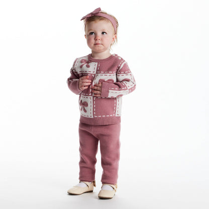 Pink Bows Chenille Sweater Set