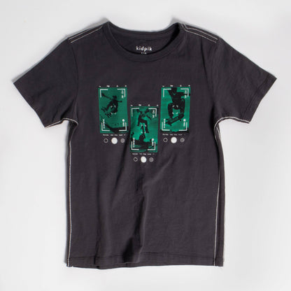 Skateboard Pic Contrast Stitch Tee