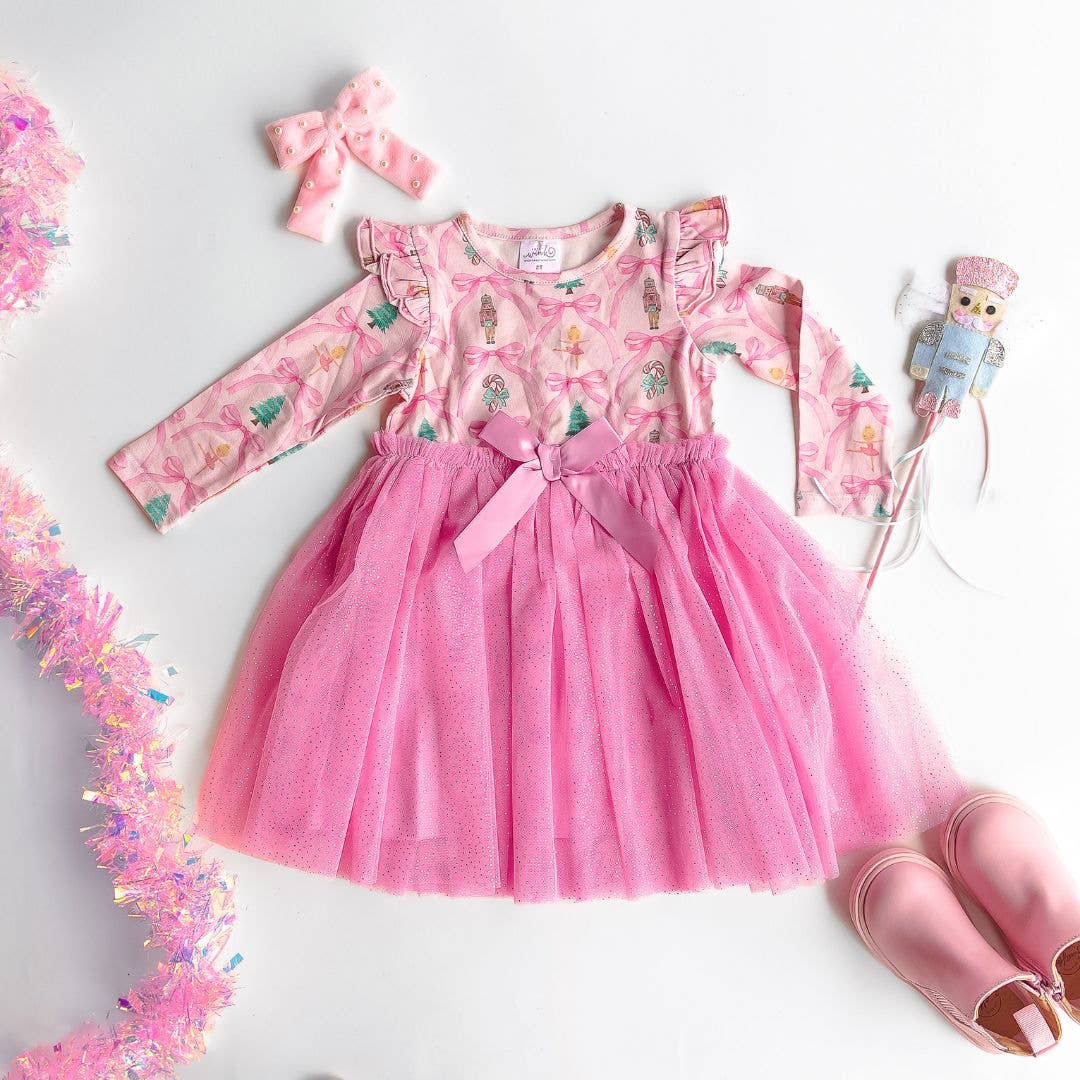 Nutcracker Trellis Long Sleeve Tutu Dress