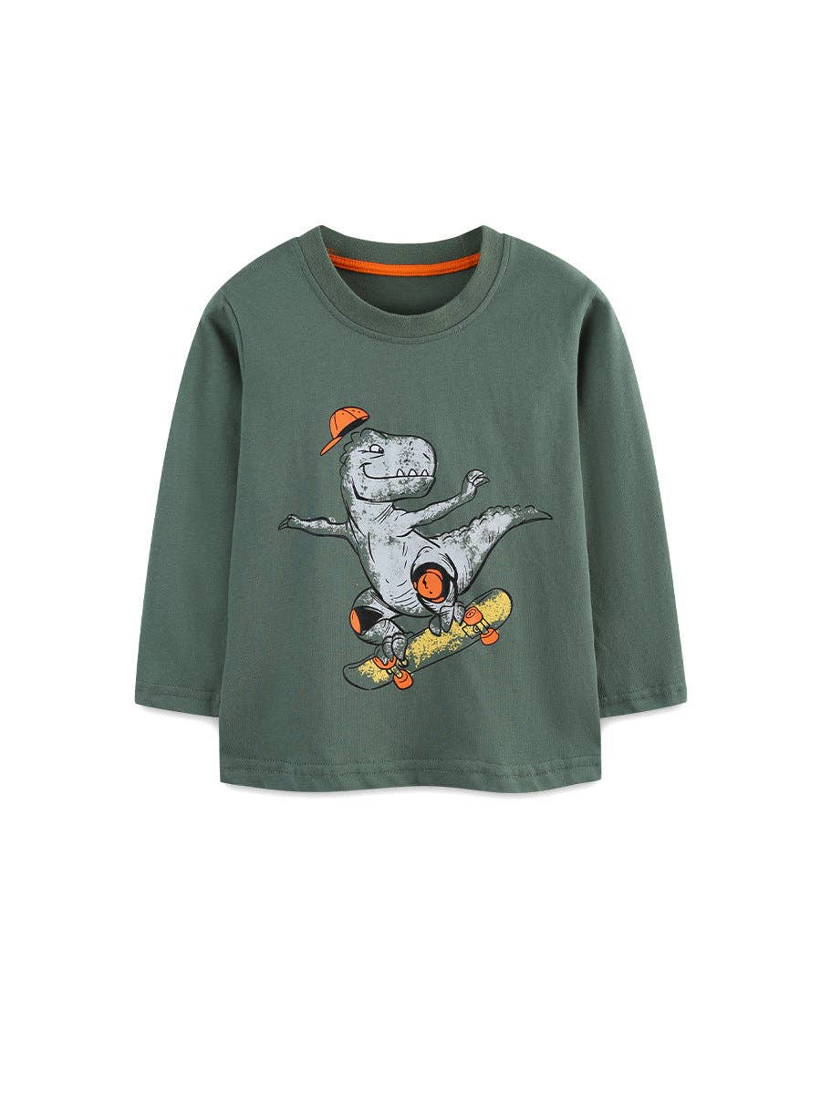 Dino Skater Printed L/S Shirt