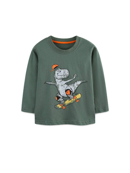 Dino Skater Printed L/S Shirt