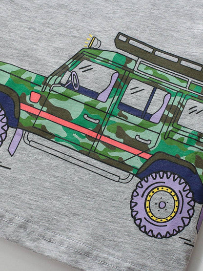 Teal Checkered Truck Tee + Shorts Set