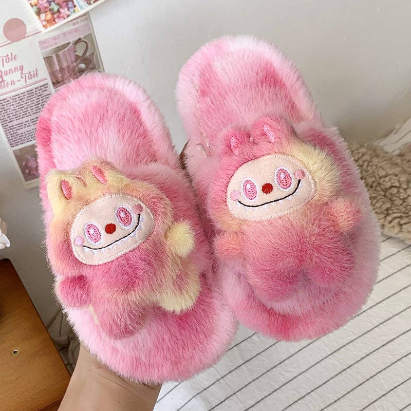 Labubu Plush Pink Slippers