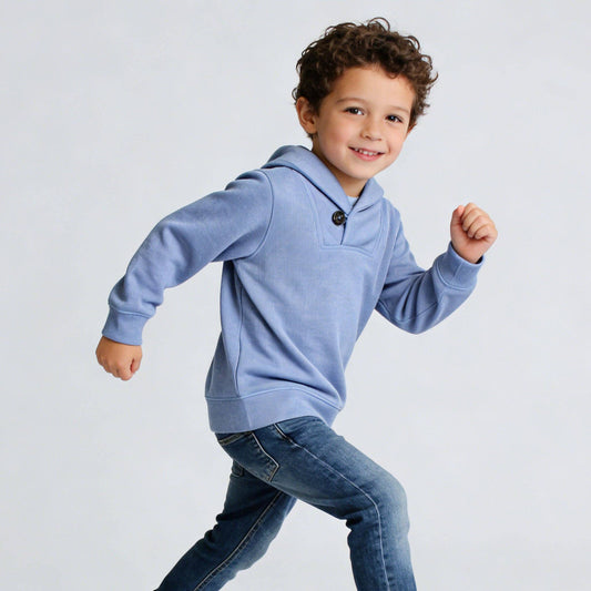 French Blue Shawl Collar Sweater