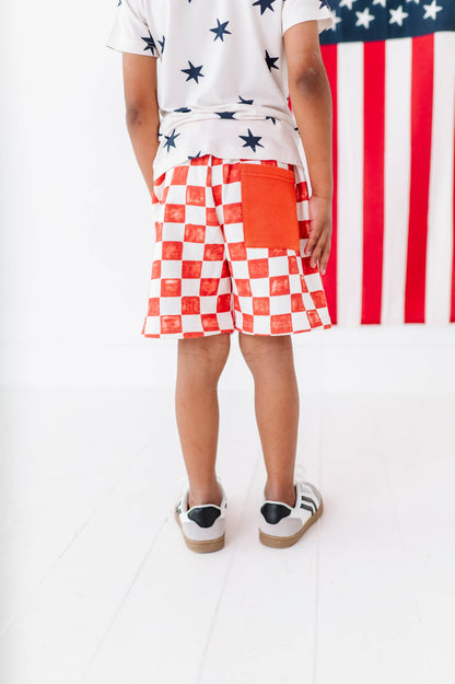Red Check Shorts