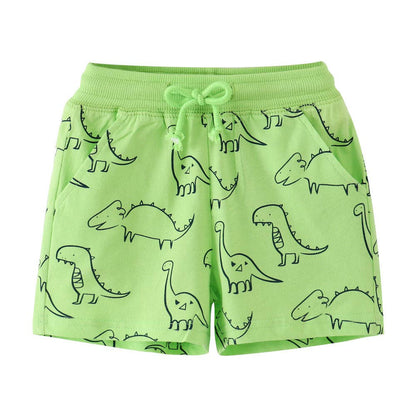 Lime Green Dino Soft Shorts