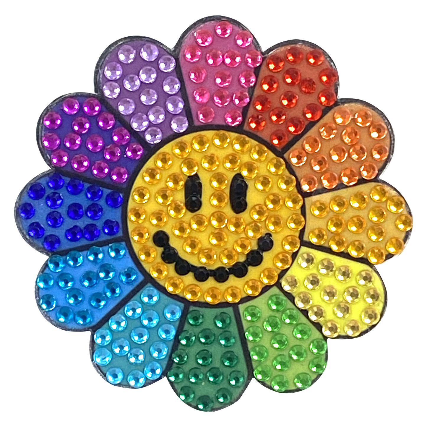 Rainbow Daisy Rhinestone Sticker