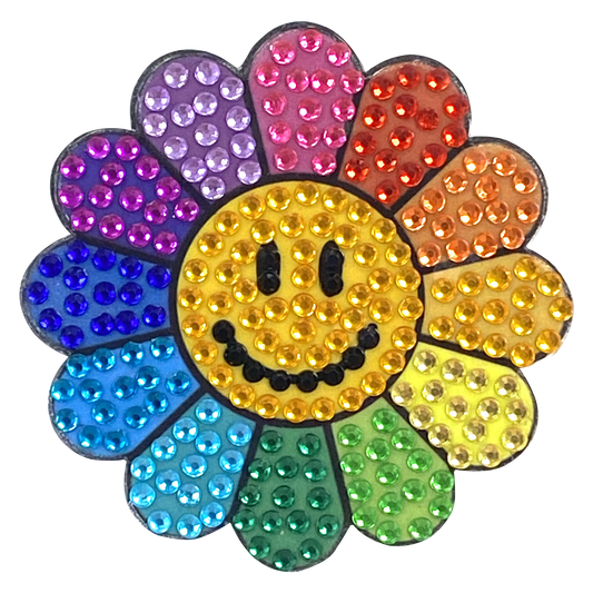 Rainbow Daisy Rhinestone Sticker