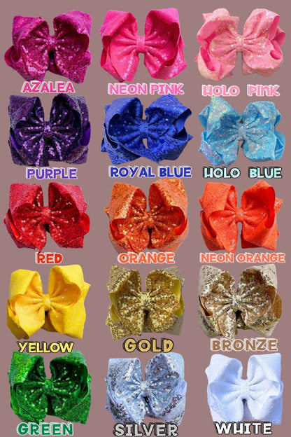 Gold Sequin Hair Bow