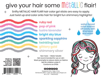 Hair Flair Metallic Shimmer Hair Color Gel Sticks Set