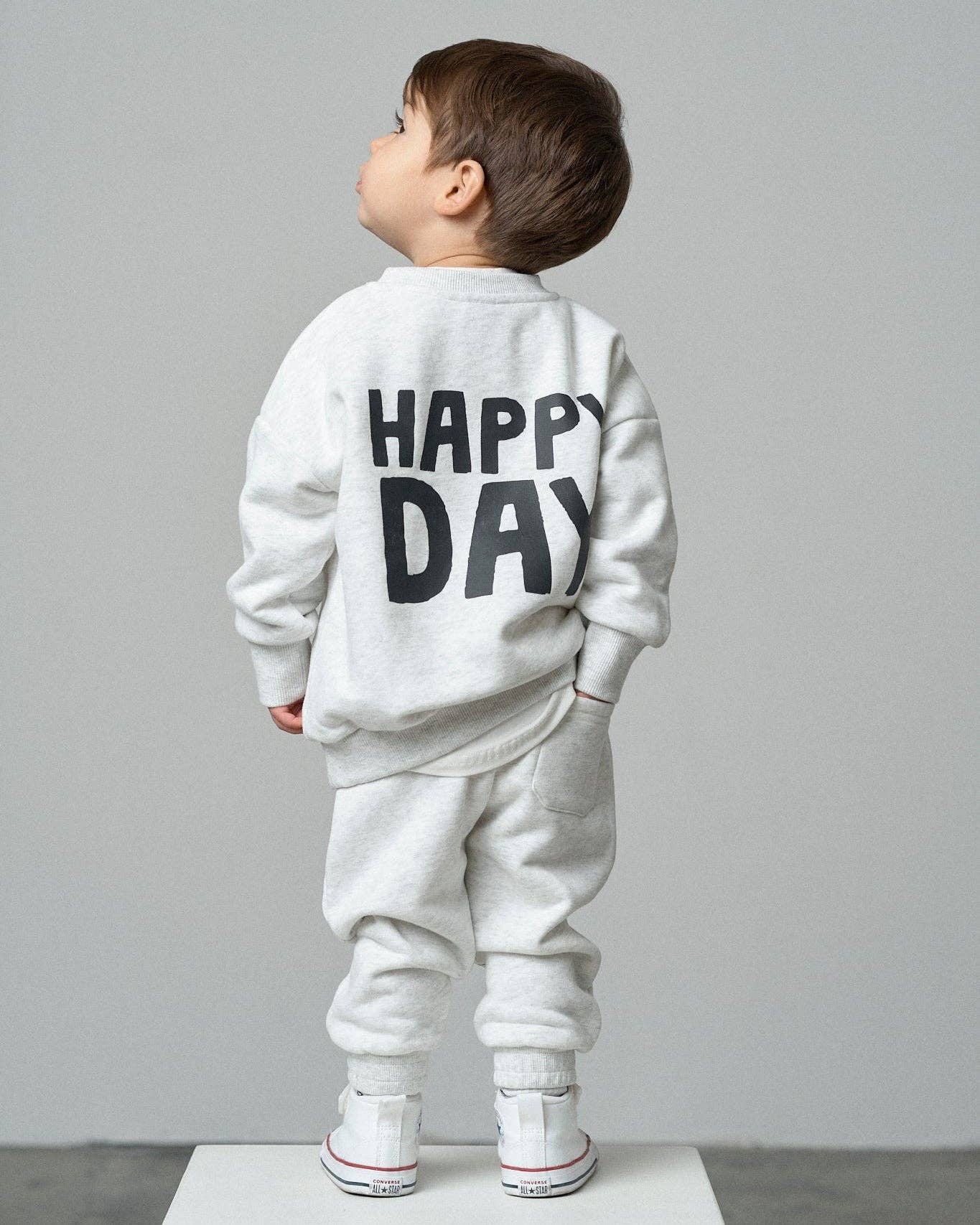 Light Heather Grey Happy Day Sweatpants