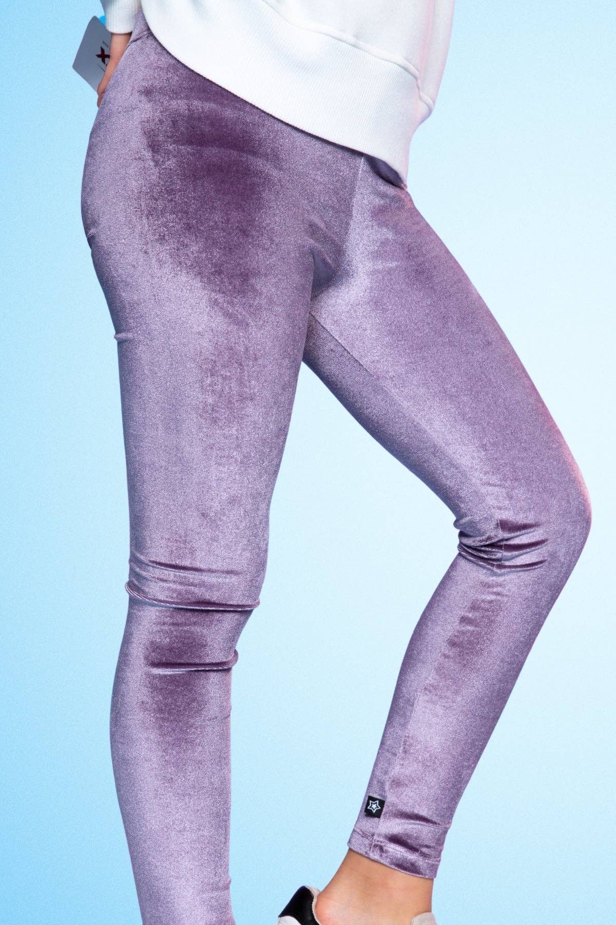Purple Velour Long Legging