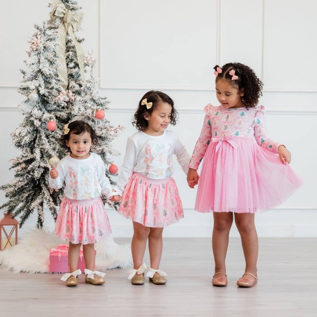 Nutcracker Trellis Long Sleeve Tutu Dress
