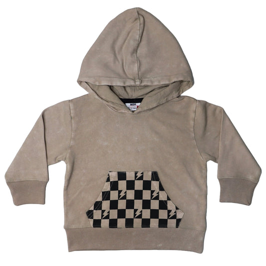 Stone French Terry Enzyme Check Hoodie