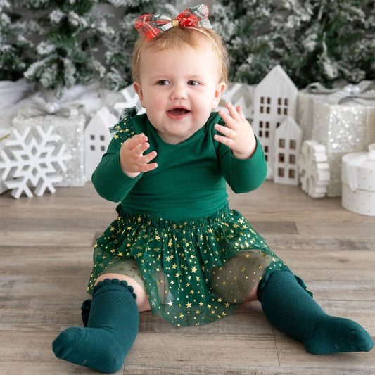 Emerald Shimmer L/S Tutu Bodysuit