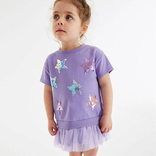 Sequin Stars Purple 2Fer Top