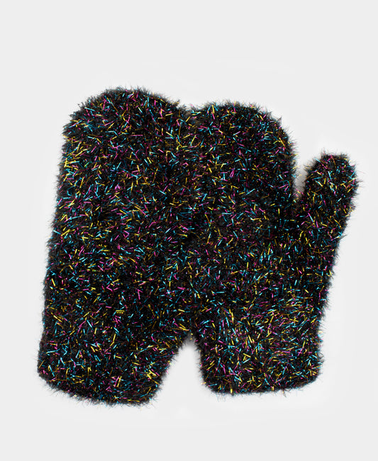 Black Tinsel Mittens