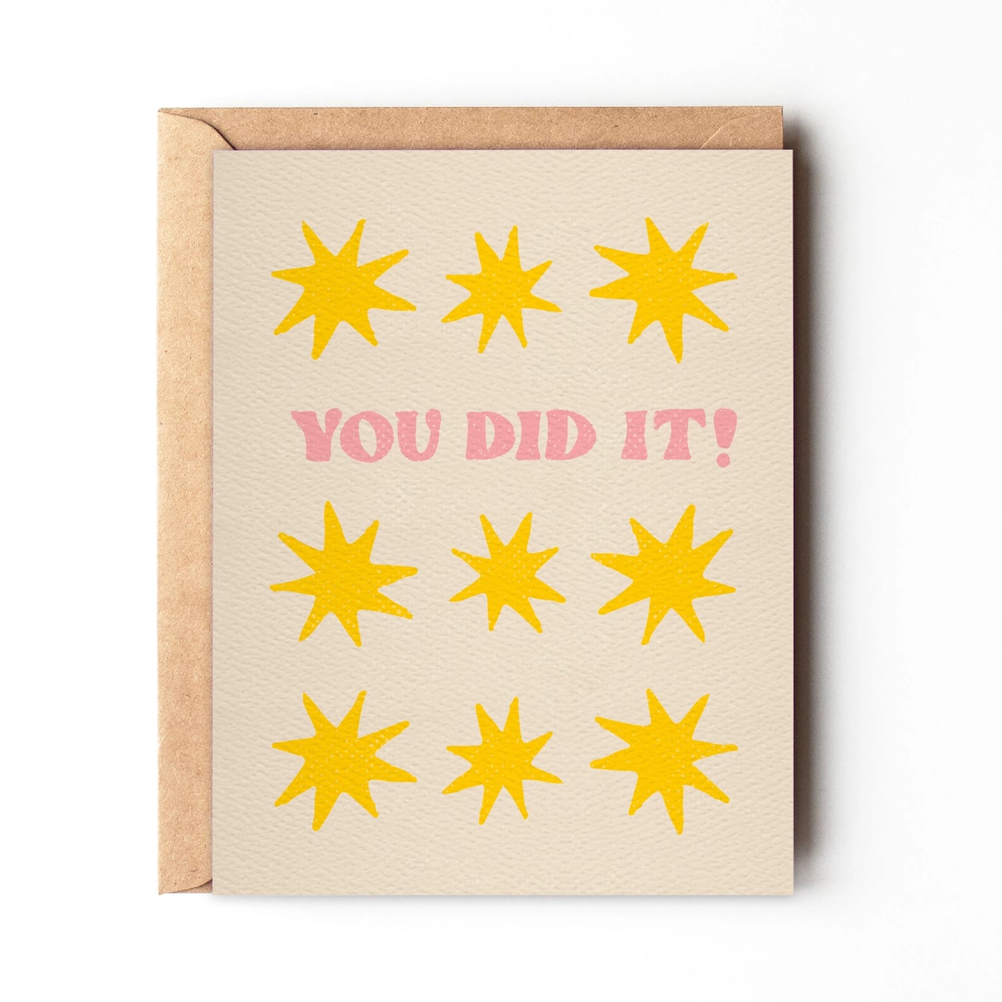 A bright and happy card to congratulate the big (and little!) life moments.   ☀ Size 4.25" x 5.5"; Blank inside  ☀ Digital print on a quality, felt textured card  ☀100% recycled envelope  ☀ Packed in an eco-friendly biodegradable clear sleeve  ☀ Made in the USA