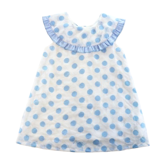 Blue Dotted Sheer Dress