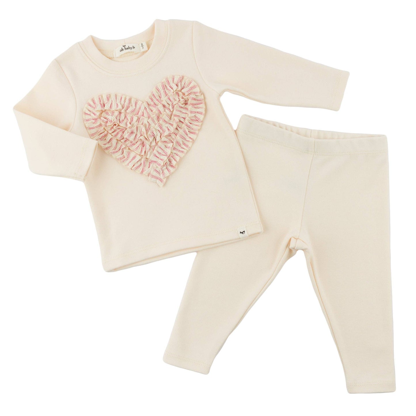 Stripe Ruffle Heart Set