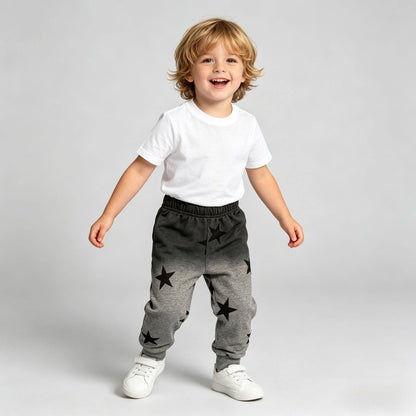 Gray Ombré Star Zip Hoodie Set