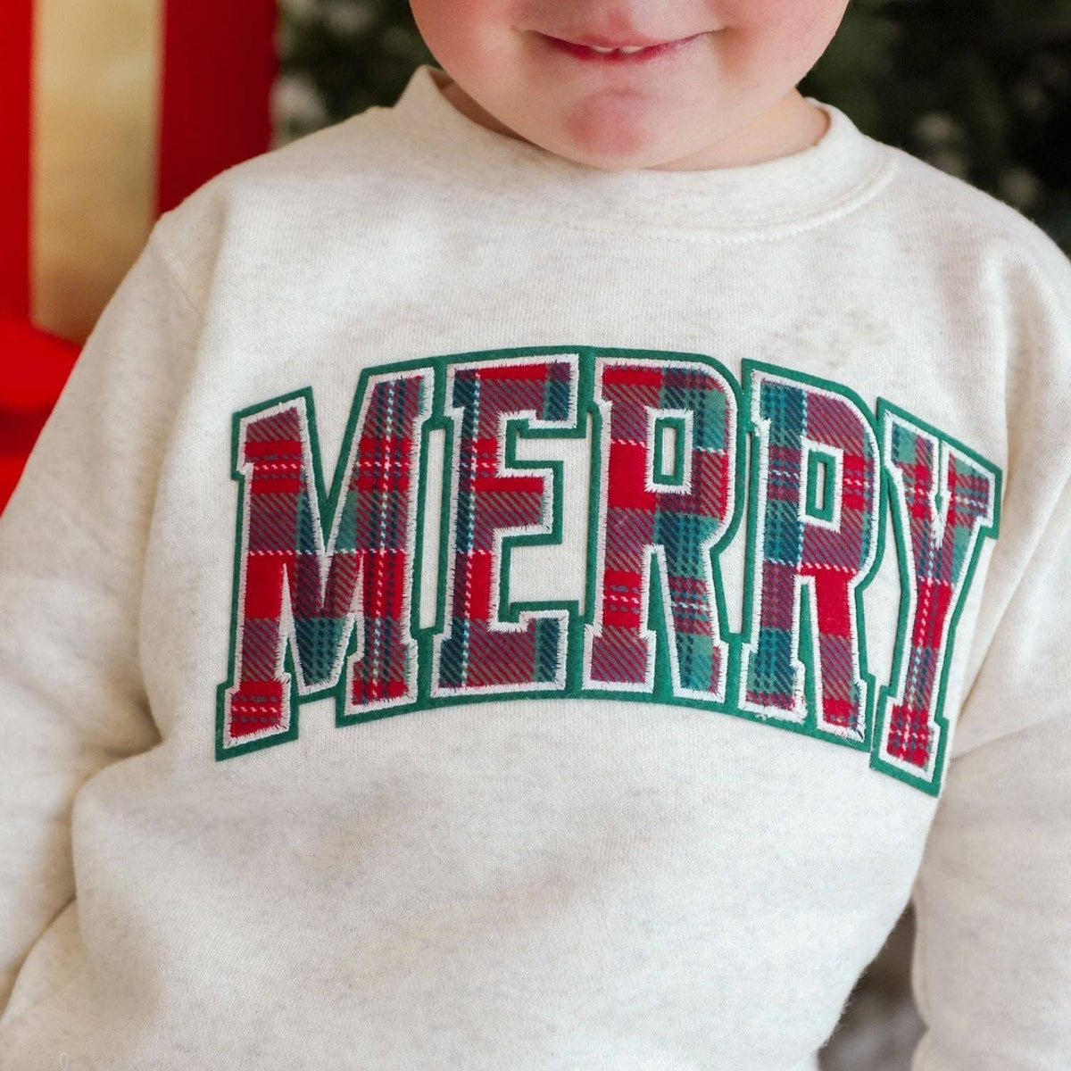 Merry Tartan Patch Sweatshirt