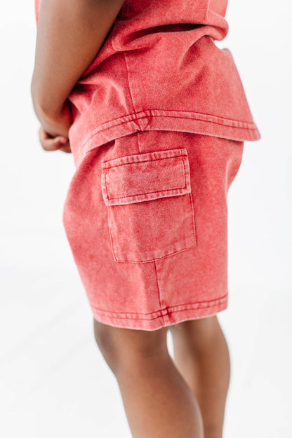 Red Vintage Cargo Shorts
